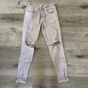 American Eagle grayish tan skinny jeans, size 6.